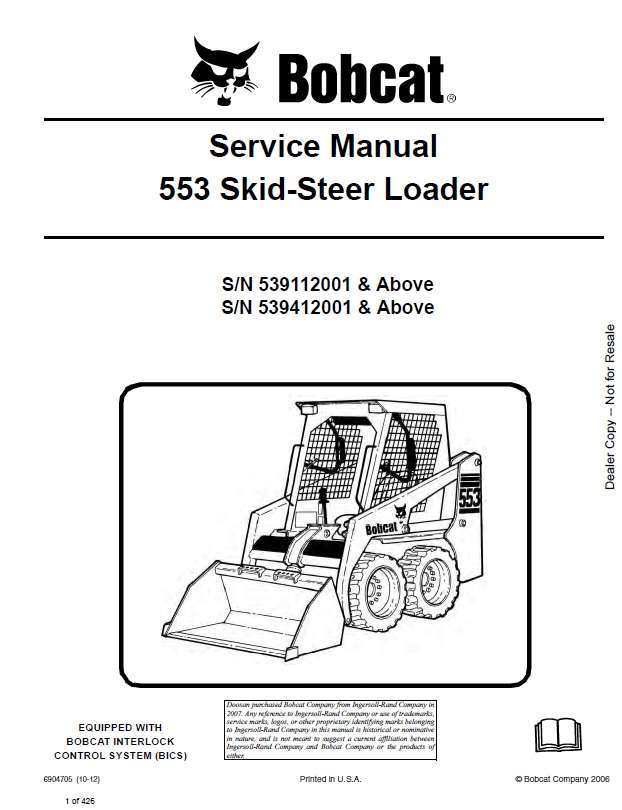 BOBCAT 553 Skid Steer Service repair