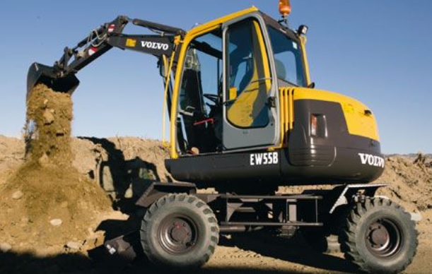 VOLVO EW55B COMPACT WHEEL EXCAVATOR PROMO IMAGE